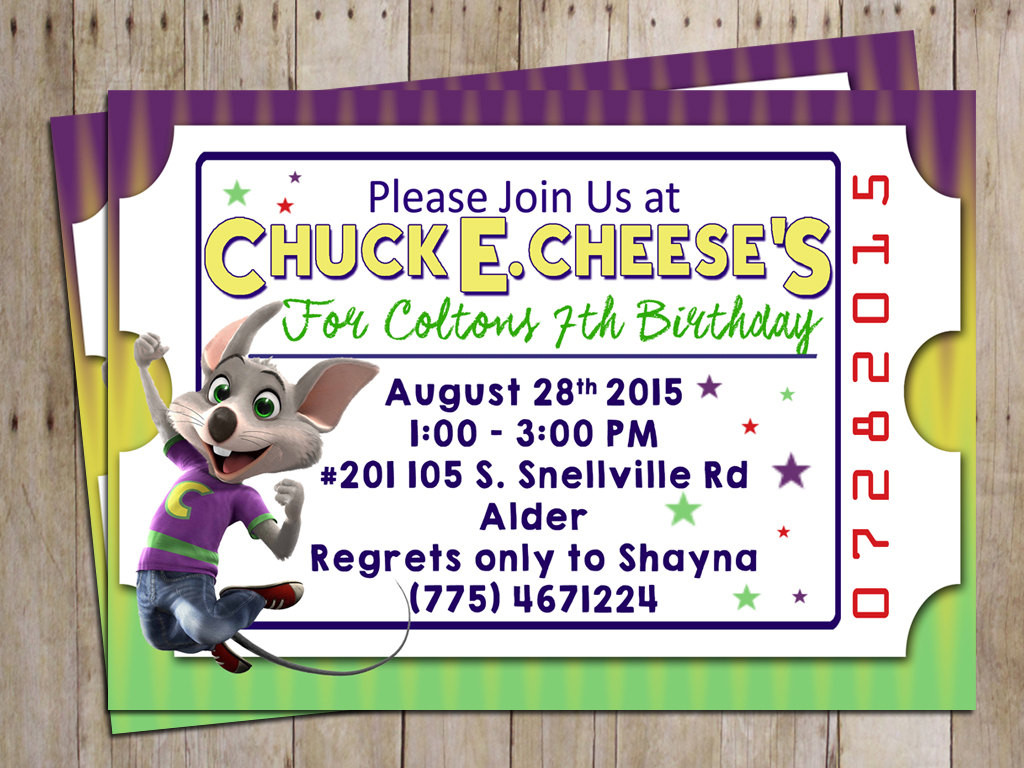 Birthday E Invitations
 Chuck E Cheese Birthday Party Invitation for Chuck E Cheese