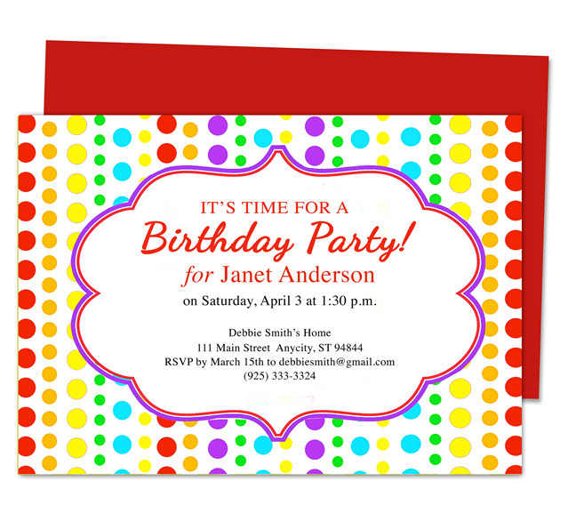 Birthday E Invitations
 Birthday Invite Template