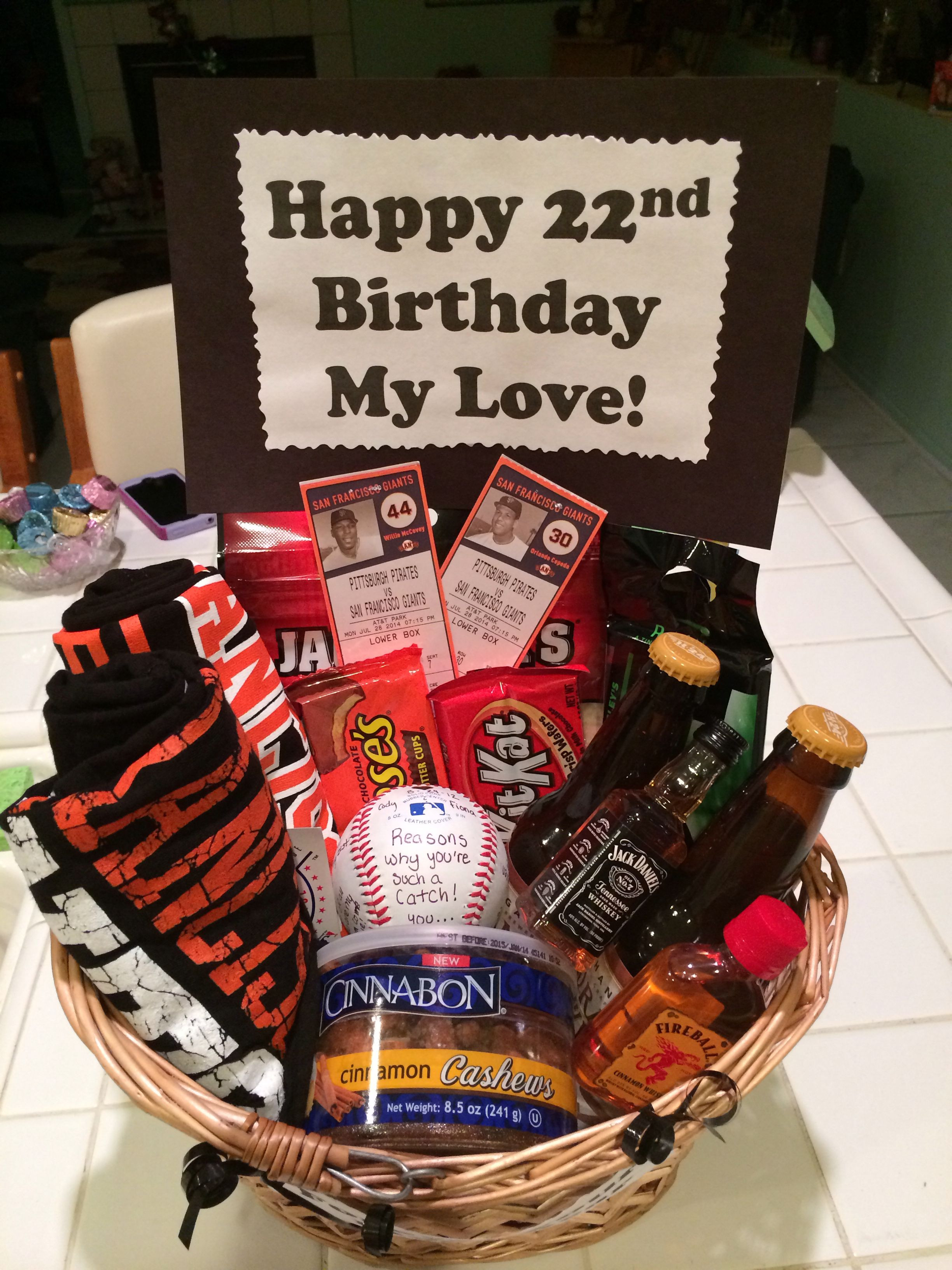 Birthday Gift Ideas For Boyfriends
 SF Giants Baseball t basket for my boyfriend s birthday
