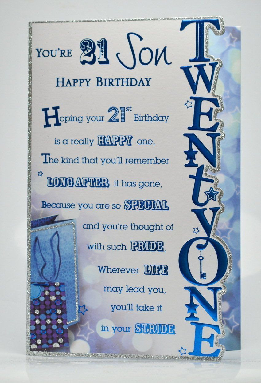 Birthday Gift Ideas For Son Turning 21
 21st Birthday For Son card verses