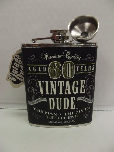 Birthday Gifts For 60 Year Old Man
 Vintage Dude Flask 60 Vintage Dude milestone 60th Birthday