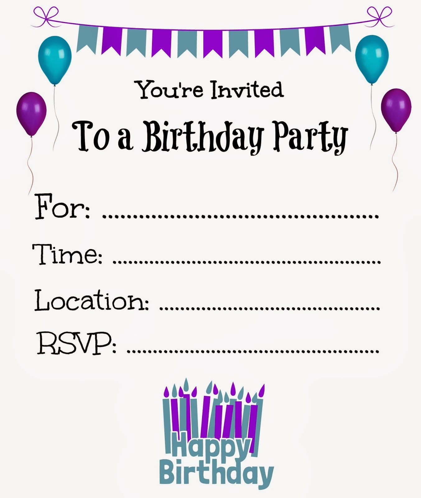 Birthday Invitations Templates
 Free Printable Birthday Invitations For Kids