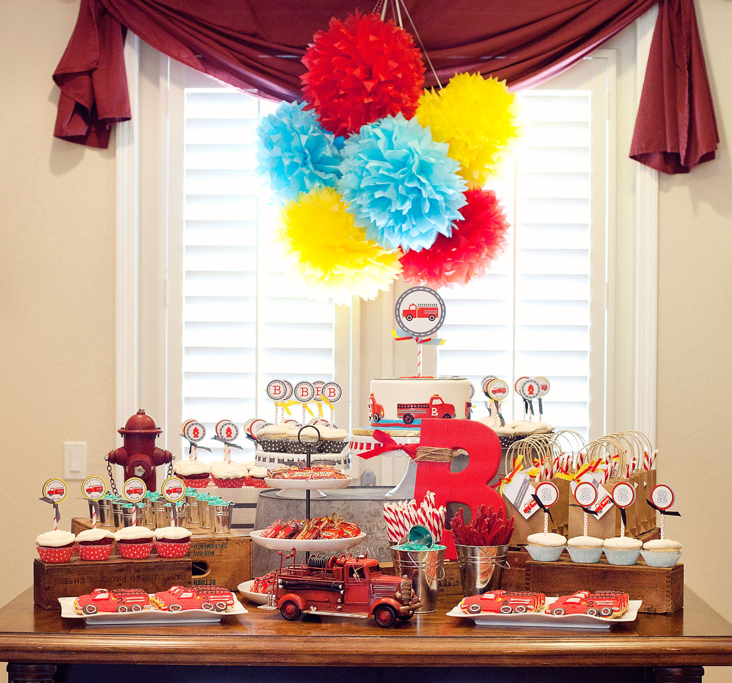 Birthday Party Decoration
 A Vintage Firetruck Birthday Party Anders Ruff Custom