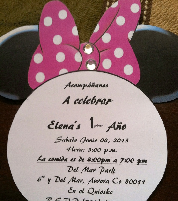 Birthday Party In Spanish
 Invitations spanish Minnie Mouse Party