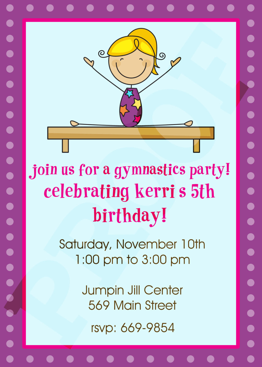 Birthday Party Invitations Free
 Free Printable Gymnastic Birthday Invitations – Updated