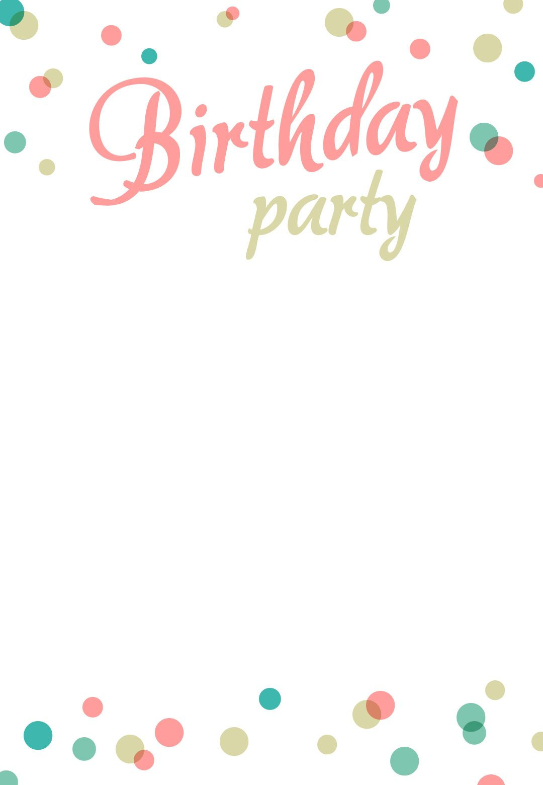 Birthday Party Invitations Free
 Birthday Party Invitation Free Printable