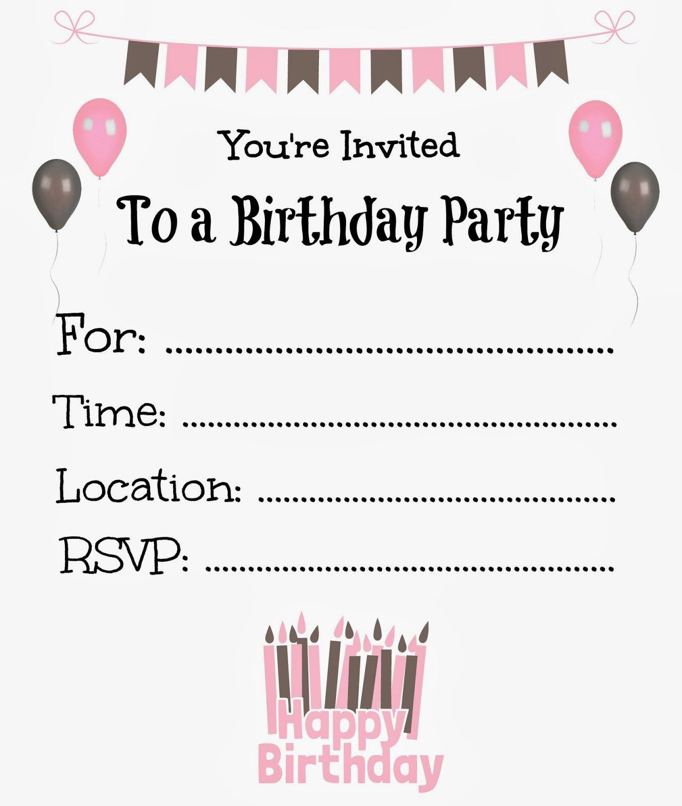 Birthday Party Invitations Free
 Free Printable Birthday Invitations For Kids birthday