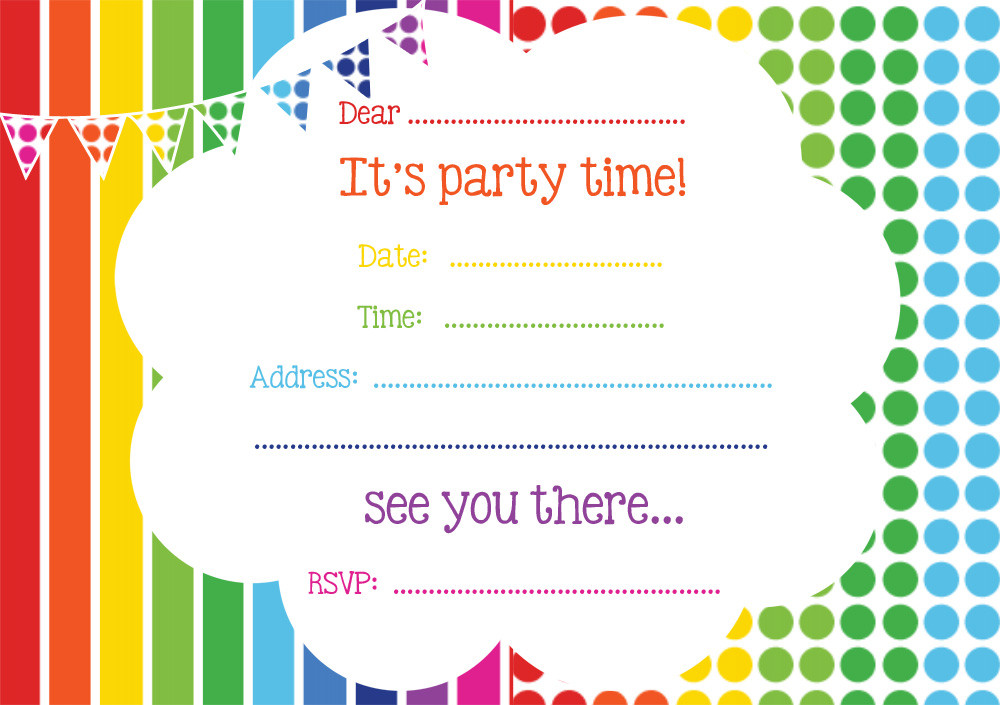 Birthday Party Invitations Free
 Free Printable Birthday Invitations line – FREE