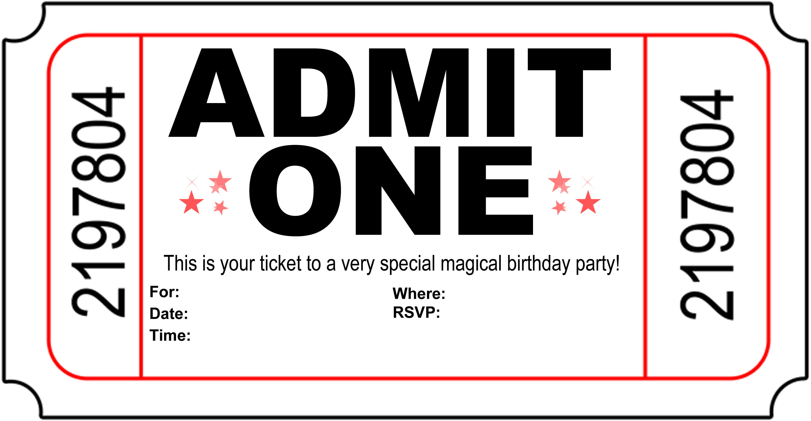 Birthday Party Invitations Free
 Free Carnival Ticket Invitation Template Download Free