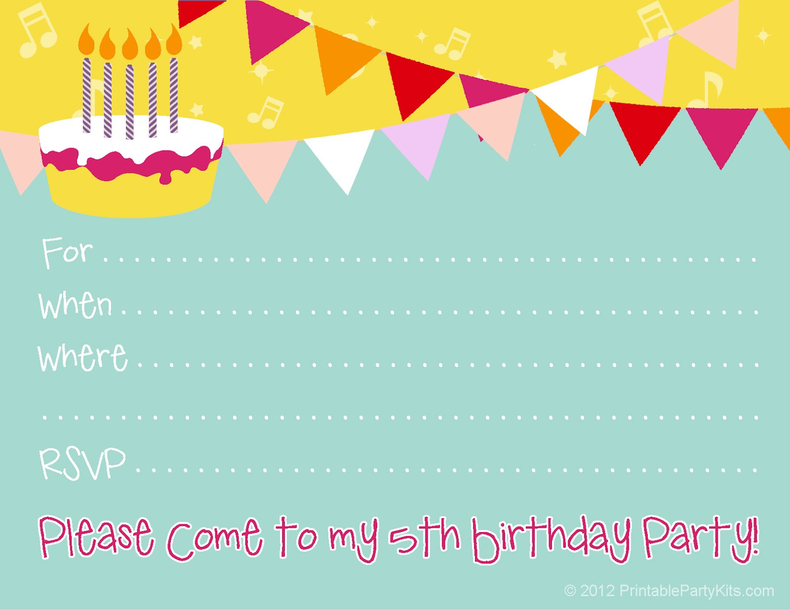 Birthday Party Invitations Free
 Free Birthday Party Invitations for Girl – FREE Printable