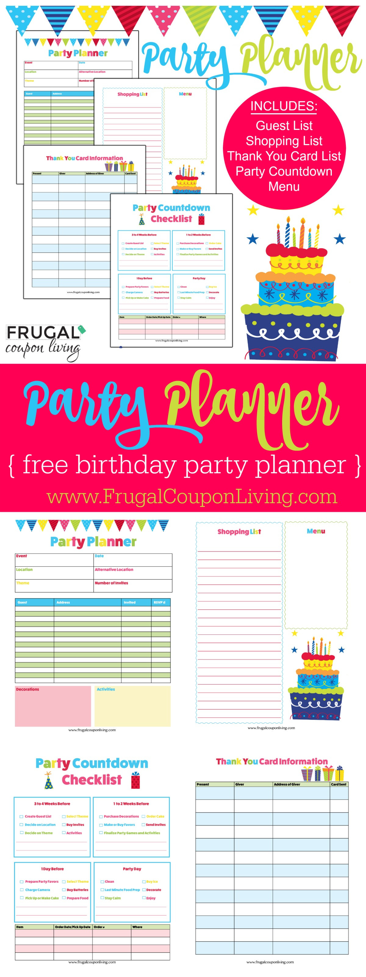 Birthday Party Planning Checklist
 FREE Birthday Party Planner