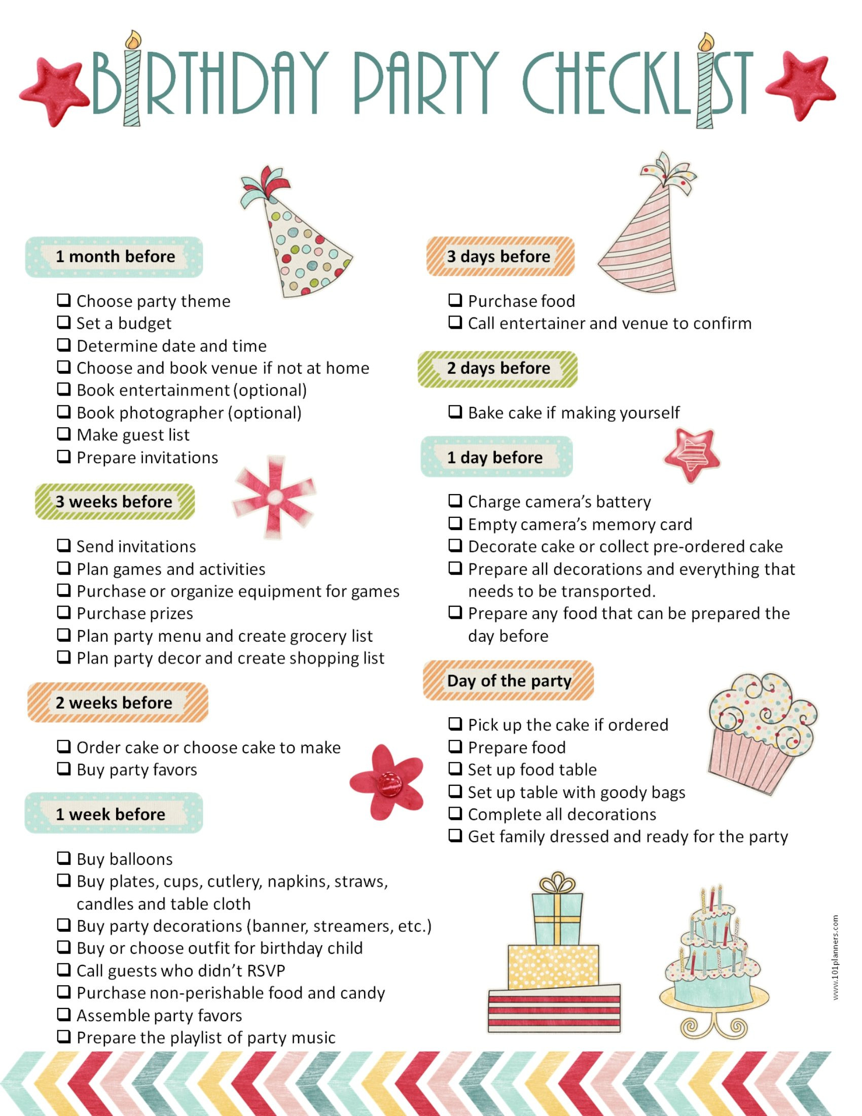 Birthday Party Planning Checklist
 28 Free Printable Mazes for Kids and Adults
