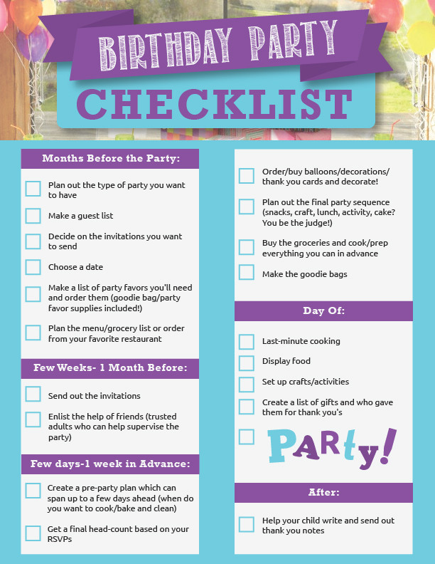 Birthday Party Planning Checklist
 4 Out of This World Birthday Party Ideas