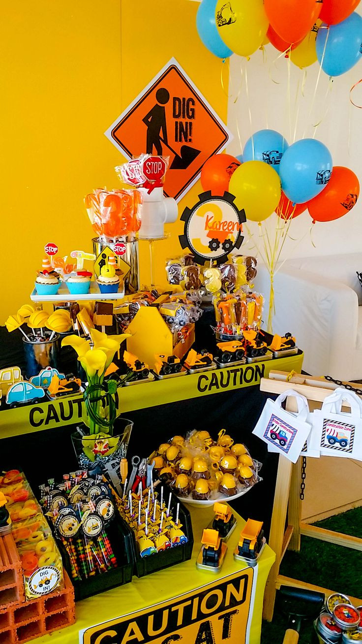 Birthday Party Websites
 Sweets & Cakes Table for the amazing construction party by