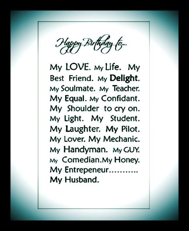 Birthday Quotes For Hubby
 Happy Birthday to my Husband