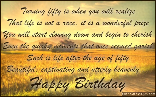 Birthday Wishes For 50 Year Old
 50th Birthday Wishes Quotes and Messages – WishesMessages