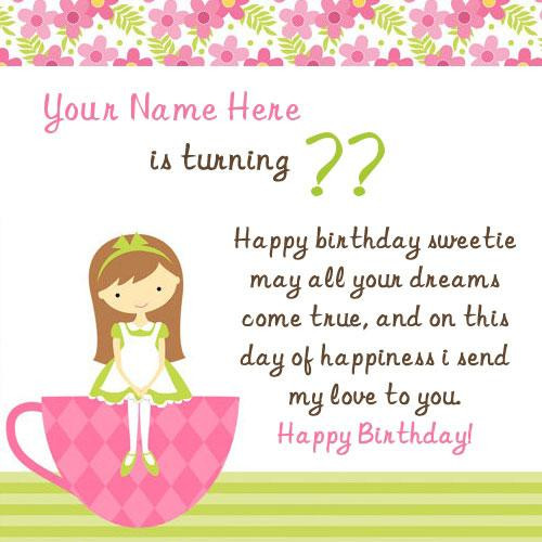 Birthday Wishes For Girls
 Birthday Wish for Girl With Name