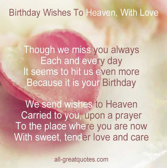 Birthday Wishes For Someone In Heaven
 Sending Birthday Wishes to Heaven