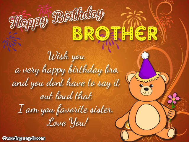 Birthday Wishes To Brother
 Happy Birthday Wishes Poem for Brother