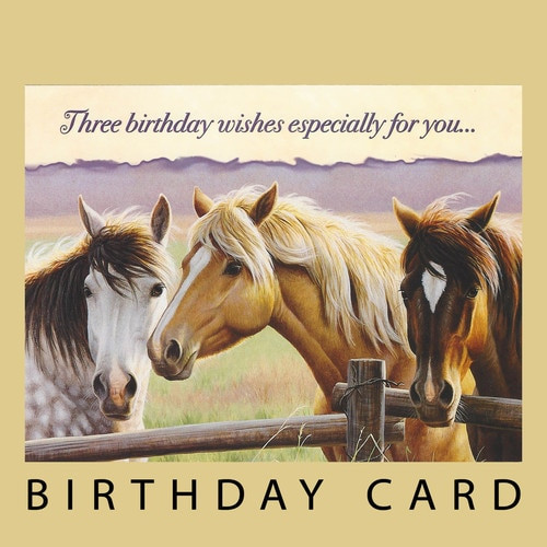 Birthday Wishes With Horses
 THREE BIRTHDAY WISHES ESPECIALLY FOR YOU BIRTHDAY CARD