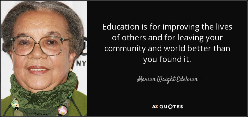 Black Educational Quotes
 TOP 25 QUOTES BY MARIAN WRIGHT EDELMAN of 173