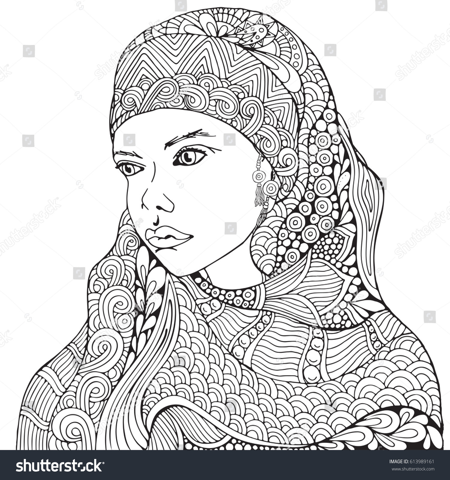 Black Girl Magic Coloring Pages
 Arabic Muslim Woman Hijab Coloring Book Stock Vector