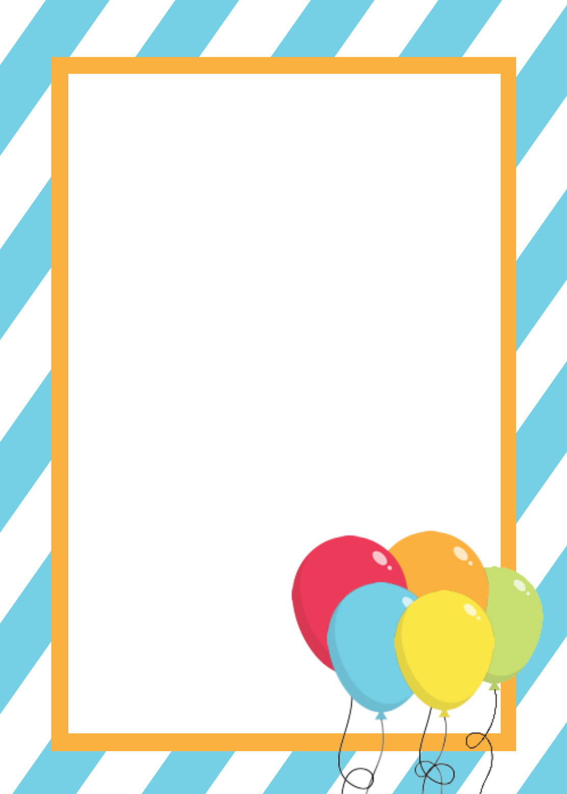 Blank Birthday Card Template
 Free Printable Birthday Invitation Templates