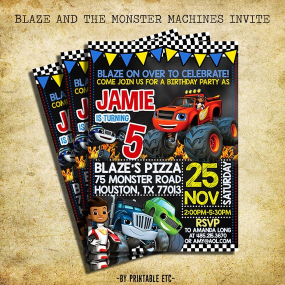 Blaze And The Monster Machines Birthday Invitations
 Blaze And The Monster Machines Invitation Blaze And The