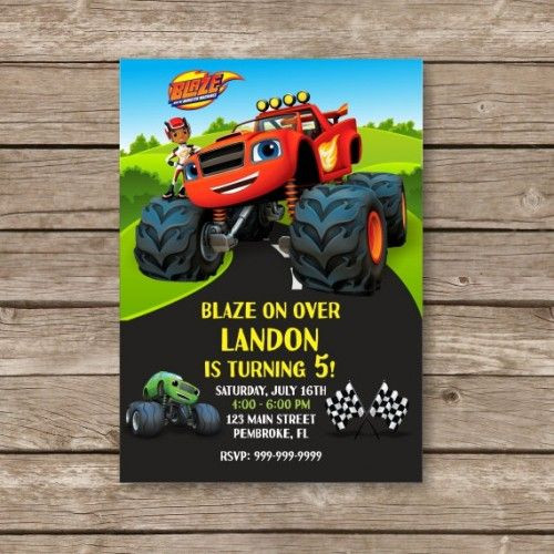 Blaze And The Monster Machines Birthday Invitations
 78 best images about Blaze on Pinterest
