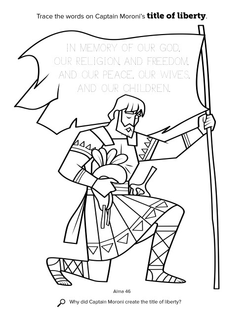 Book Of Mormon Coloring Pages
 Moroni’s Title of Liberty