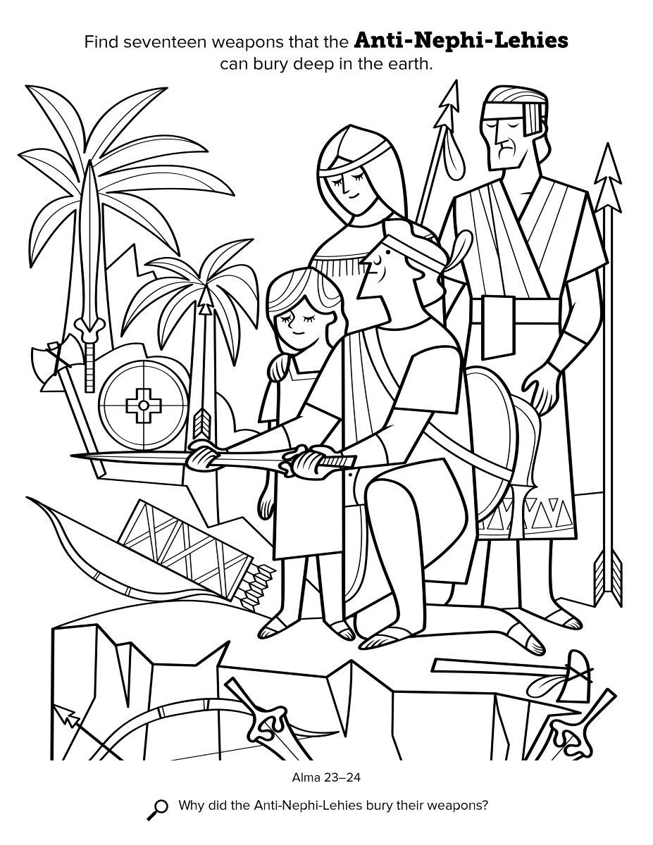 Book Of Mormon Coloring Pages
 Anti Nephi Lehies Bury Their Weapons
