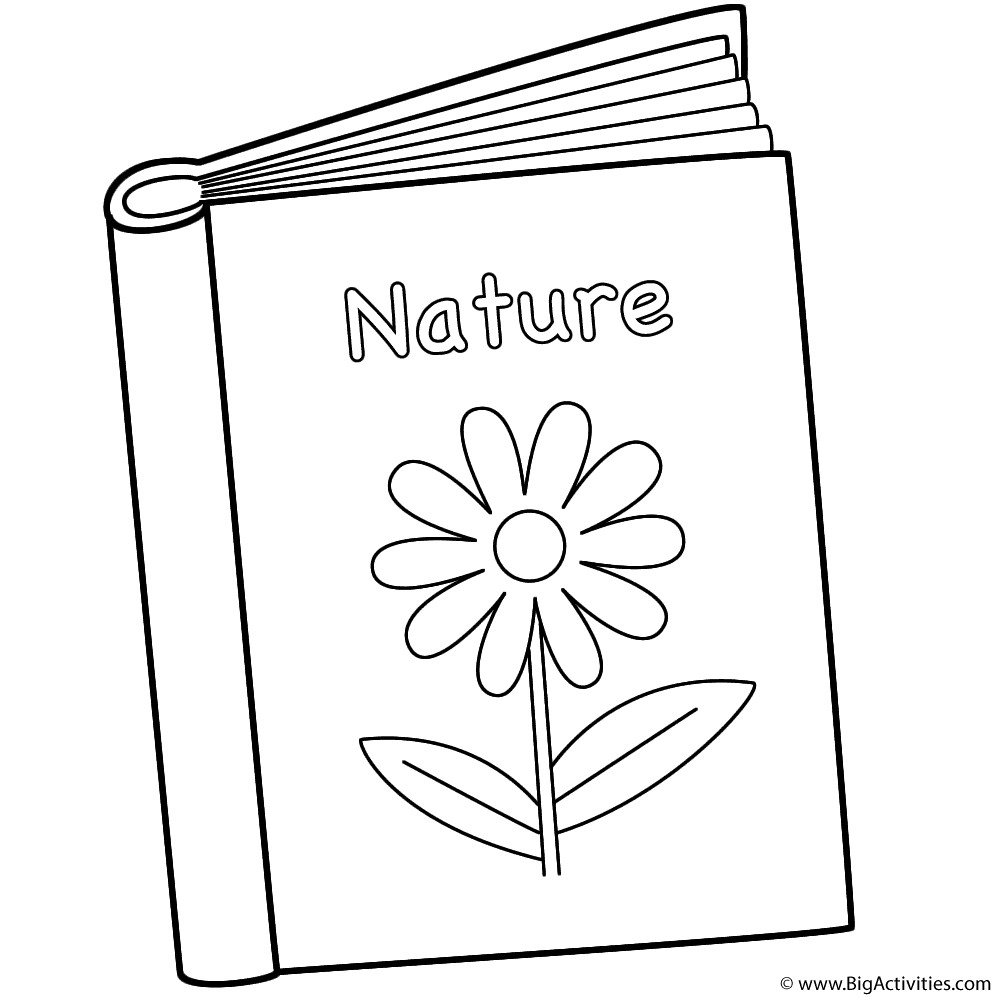 Books Coloring Pages
 Nature Book Coloring Page Back to School