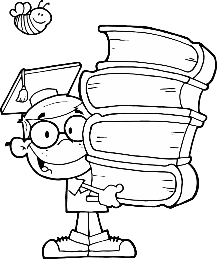 Books Coloring Pages
 Kindergarten Graduation Coloring Pages Coloring Home