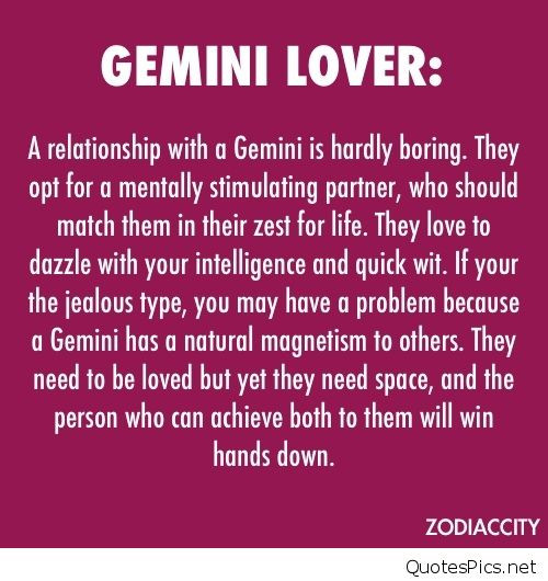 Boring Relationship Quote
 A relationship with a Gemini is hardly boring