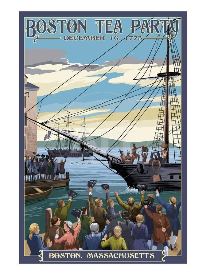 Boston Tea Party Poster Ideas
 Boston Massachusetts Boston Tea Party Scene Art Print