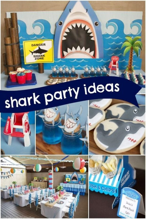Boy Beach Party Ideas
 A Fin tastic Boys’ Shark Party Spaceships and Laser Beams