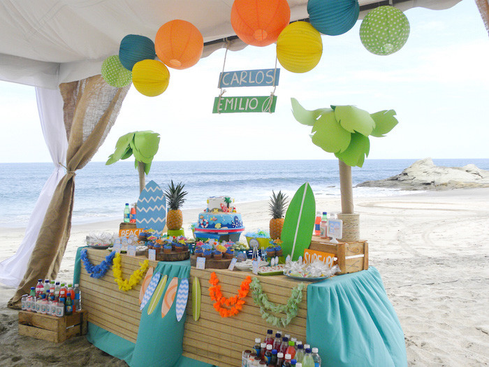 Boy Beach Party Ideas
 Kara s Party Ideas Surfin Safari Surf Themed Birthday Party
