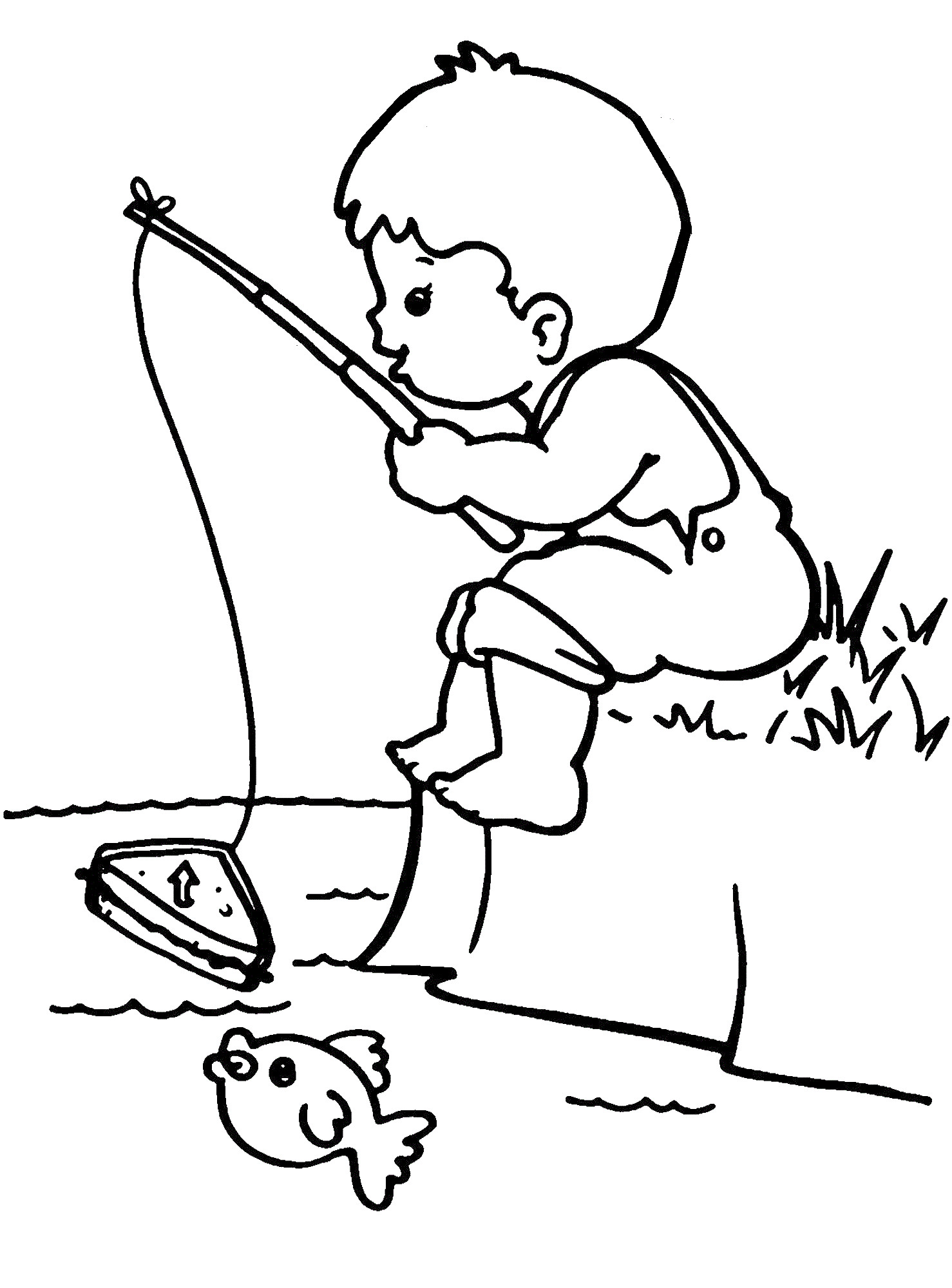 Boy Coloring Books
 Boy Fishing Coloring Page Coloring Home