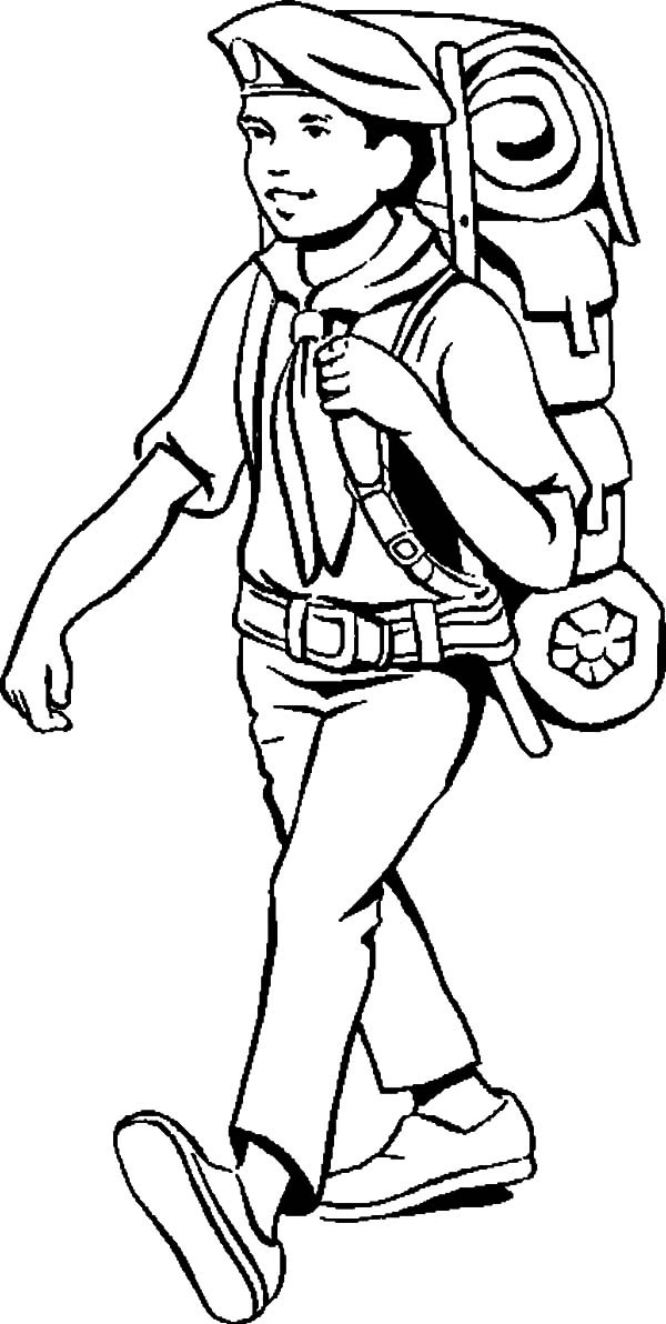 Boy Scout Coloring Pages
 Boyscout Camping Backpack Coloring Pages NetArt
