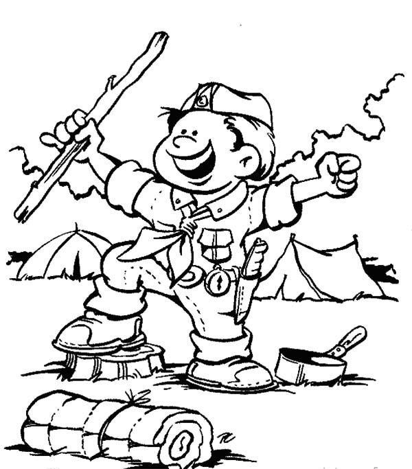 Boy Scout Coloring Pages
 Boy Scouts Boy Scouts Ready for Adventure Coloring