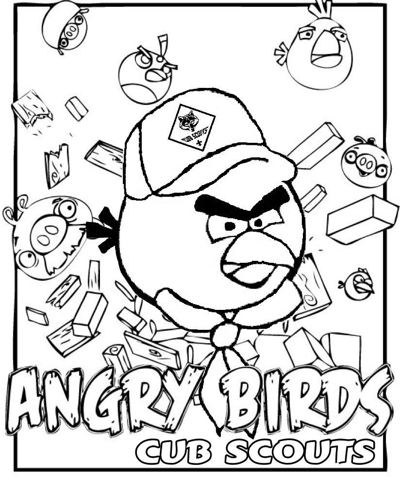 Boy Scout Coloring Pages
 Angry Birds Coloring Page for Cub Scouts Great for the
