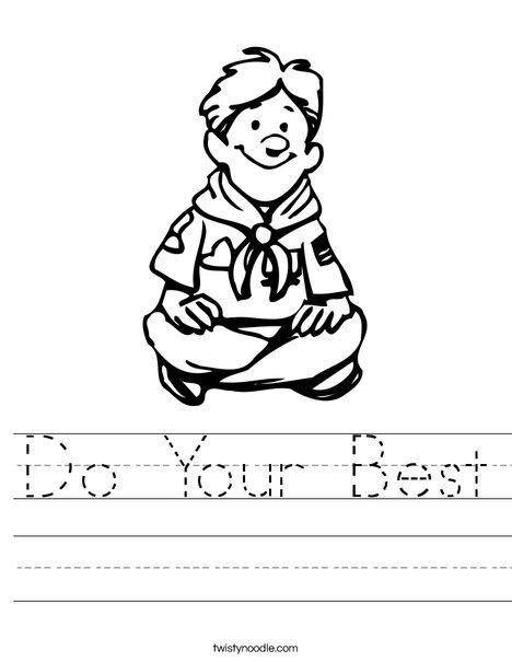 Boy Scout Coloring Pages
 Simple Cool Classic Cub Scout Motto Coloring Sheet