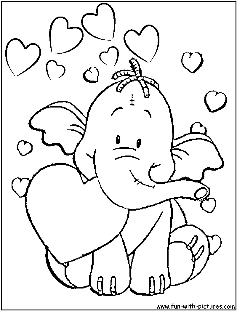 Boy Valentine Coloring Pages
 Image detail for Heffalump Valentine Coloring Page of