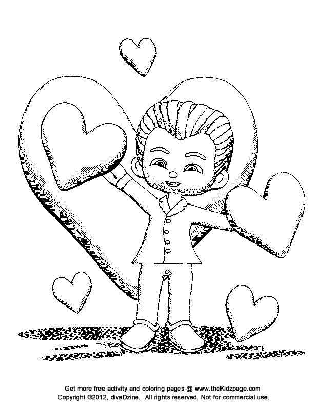 Boy Valentine Coloring Pages
 Free Heart Coloring Pages For Kids Coloring Home