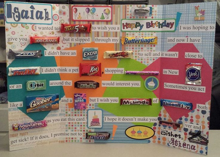 Boyfriend 16Th Birthday Gift Ideas
 This is a candy birthday card that I made for a kid s 16th