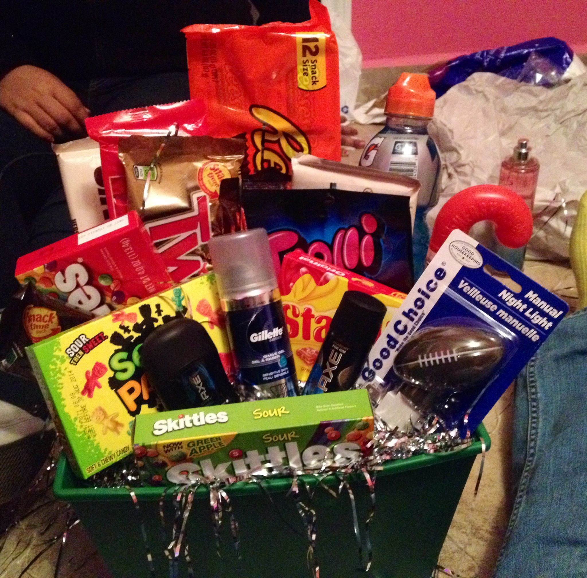 Boyfriend Gift Basket Ideas
 Gift basket I made my boyfriend for Christmas