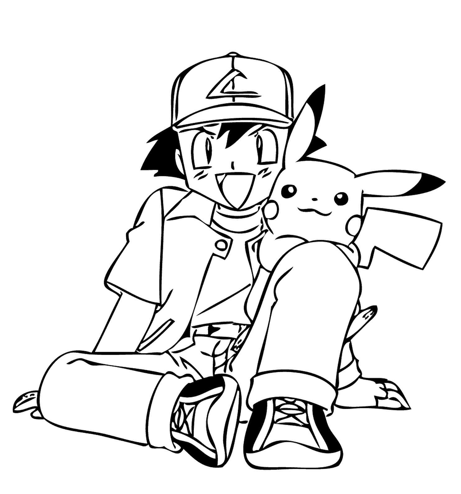 Boys Adult Coloring Book Pages
 Friends from Pokemon anime coloring pages for kids