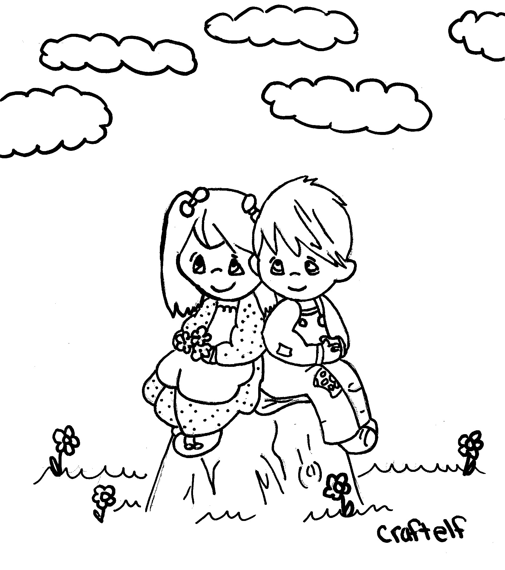 Boys And Girls Coloring Sheets Yankeetown
 Free printable People themed coloring pages from Craft Elf