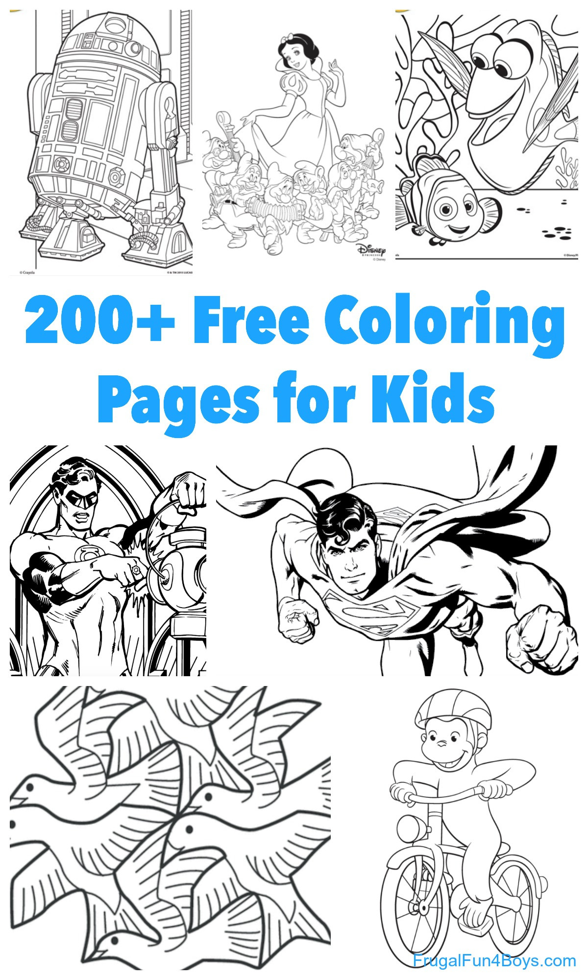 Boys And Girls Coloring Sheets Yankeetown
 200 Printable Coloring Pages for Kids Frugal Fun For