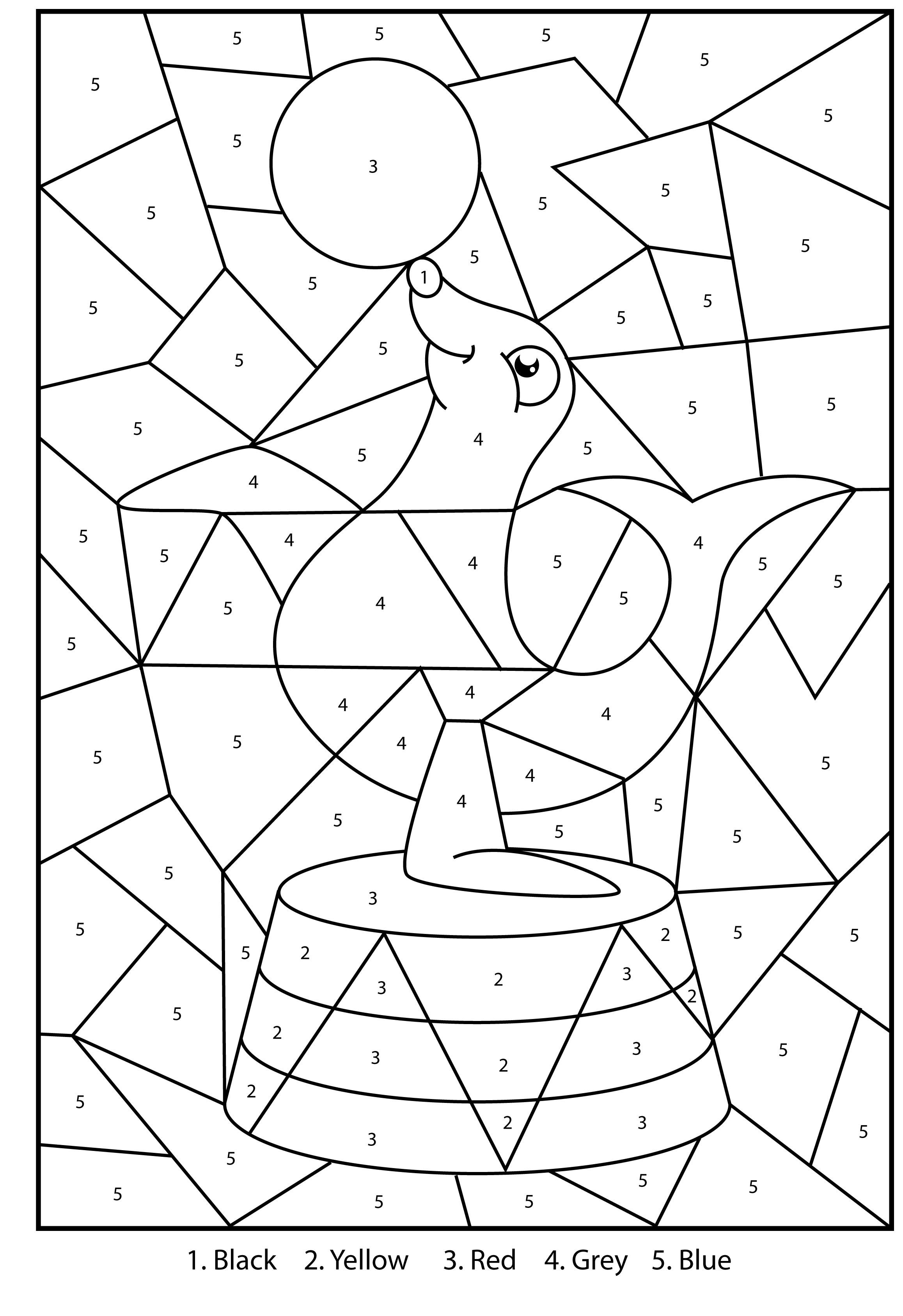 Boys Color By Number Coloring Pages
 Free Printable Silly Seal Colour By Numbers Activity For